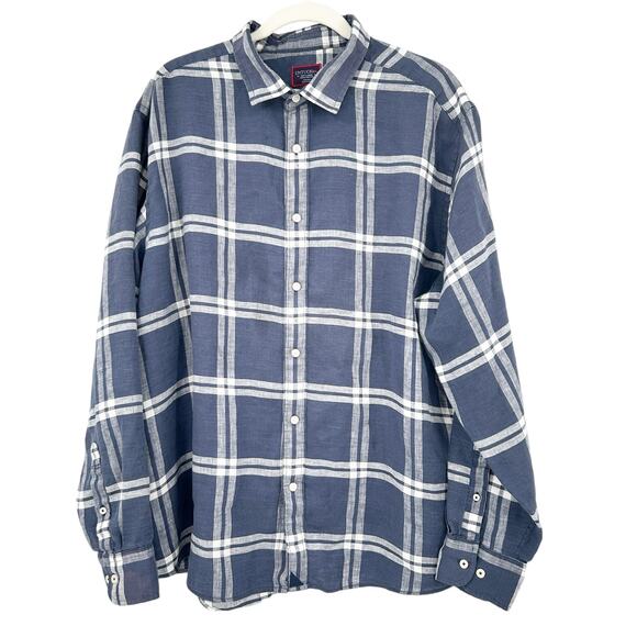 Untuckit Mens Western Beach Plaid Ovada Button Down 100% Linen Shirt Size XXL - Picture 2 of 6